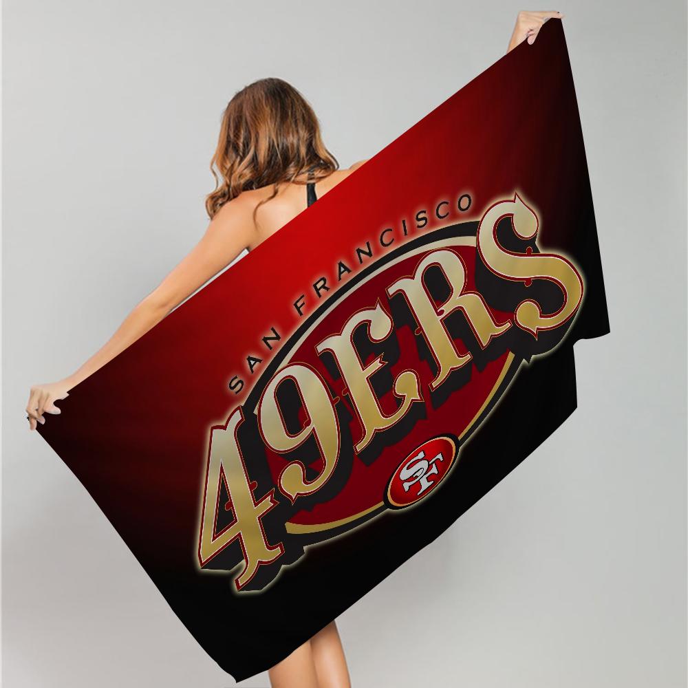 San Francisco 49ers Team Großes Mikrofaser Strandtuch Schnelltrocknendes Handtuch Sandstrandtücher Pooltuch für Reisen Schwimmbad Yoga