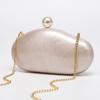 Elegante Perlmutt-Acryl-Clutch-Tasche Eiform Abendtasche Umhängetasche für Hochzeitsfeier Bankett
