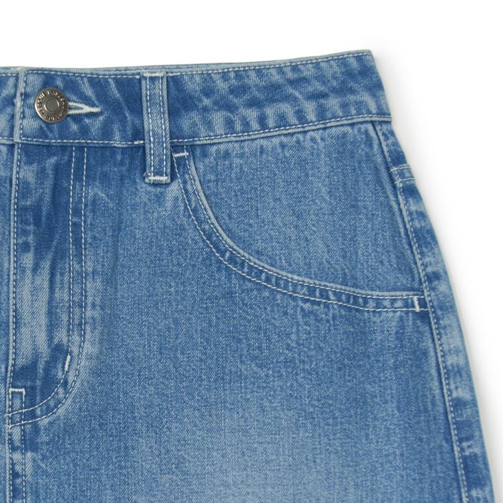 New MLB New York Yankees SS25 Denim Short Skirts Women's Light Blue 3FDSV0153-50BLL