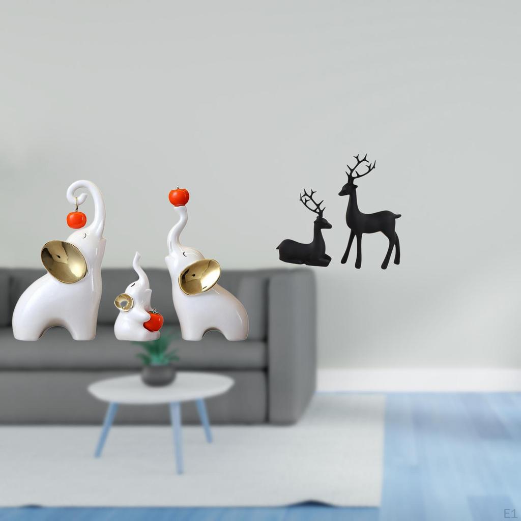 And Deer Family Sculptures Set Animal Figurines for Desk Living Room Bedroom Study Tabletop