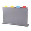 ZISIZ 4-Piece Square Categorized Plastic Cutting Board Set