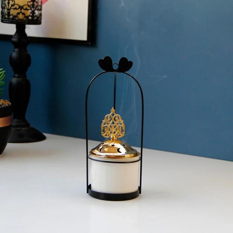 Home Living Room Decor Home Fragrance Stand Incense Cones Holder Small Gold Color Nordic Backflow Incense Burner