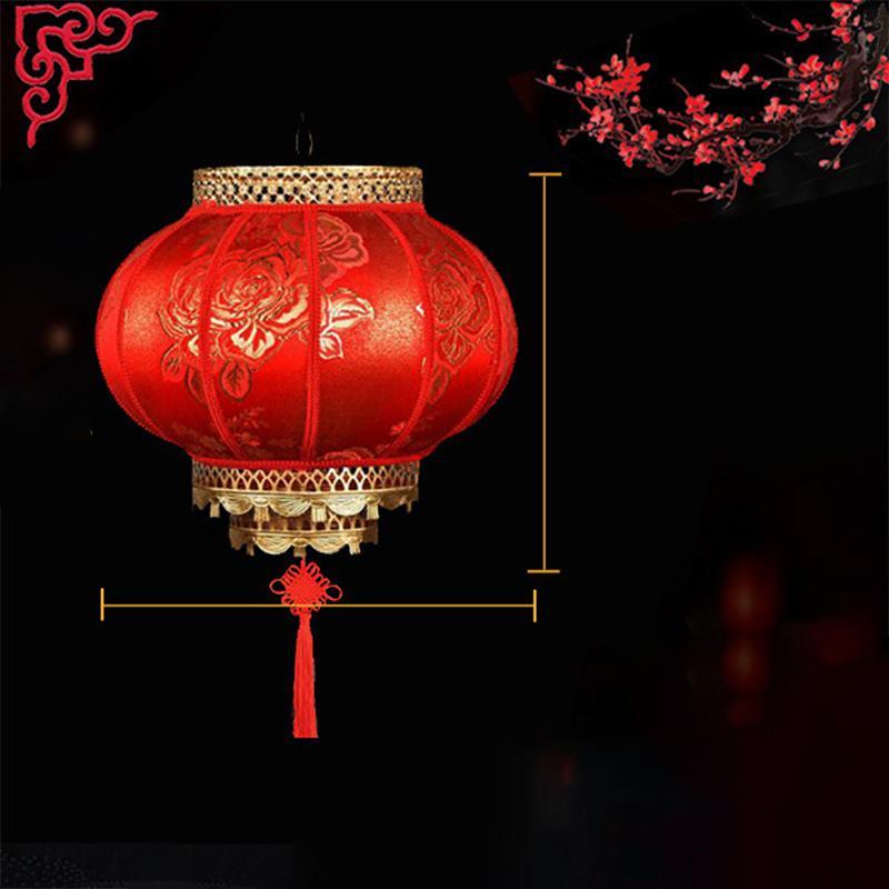 Chinese Retro Red Lantern Festival Printing Landscape Decorative Lanterns Outdoor Waterproof Sunscreen PVC New Year Lanterns