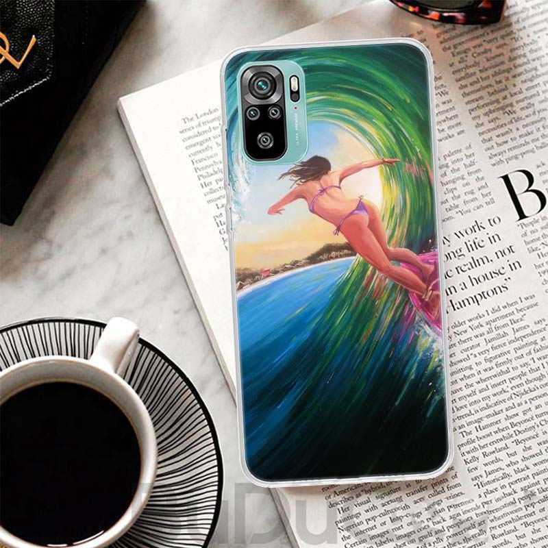 Surf Board Aesthetic Cover For Xiaomi Redmi Note 10 9S 9 8T 8 Pro 7 5 Mi 9T 10T 11T 12T 11 12 Lite 12X A3 A2 A1 Print Coque