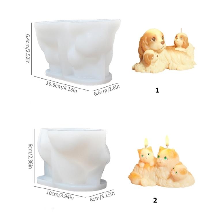 Unique Home Decors Silicone Mold User Friendly Silicone Cats And Dog Scented Candle Mold For Creative DIY Projects
