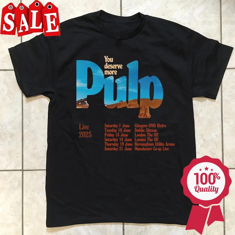 NEW Pulp Band Live Concert 2025 T Shirt Black All Size 4XL