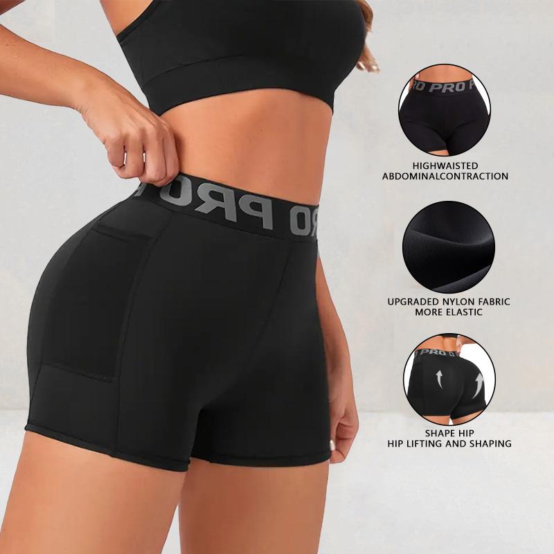 Women's Quick-Dry Pro Fitness Yoga Shorts with Pocket