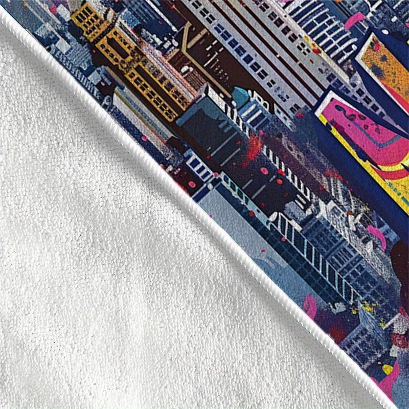 New York Graffiti Beach Towel Soft Quick Dry Absorbent Swim Camping Summer Gift