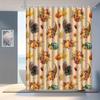 Autumn Colorful Pumpkin Flower Bird Shower Curtain, Elegant & Fog-Proof, Machine Washable Polyester, Vibrant Fall Decor