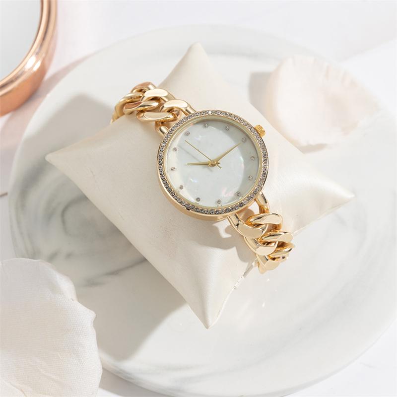 

Деловые кварцевые часы золотого цвета для женщин, модные аналоговые наручные часы золотой