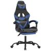 Gaming Chair with Footrest Swivel Black & Blue Synthetic Leather