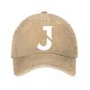 Vintage J Baseball Cap Washed Baseball Cap