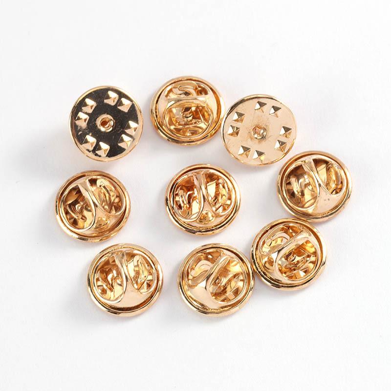 

50Sets/lot Squeeze Badge Holder Butterfly Clasp Pin Back Brooch Clutch Care Cap Nail Tie Back Stoppers Rhodium Jewelry Findings 50pcs ONLY Pins