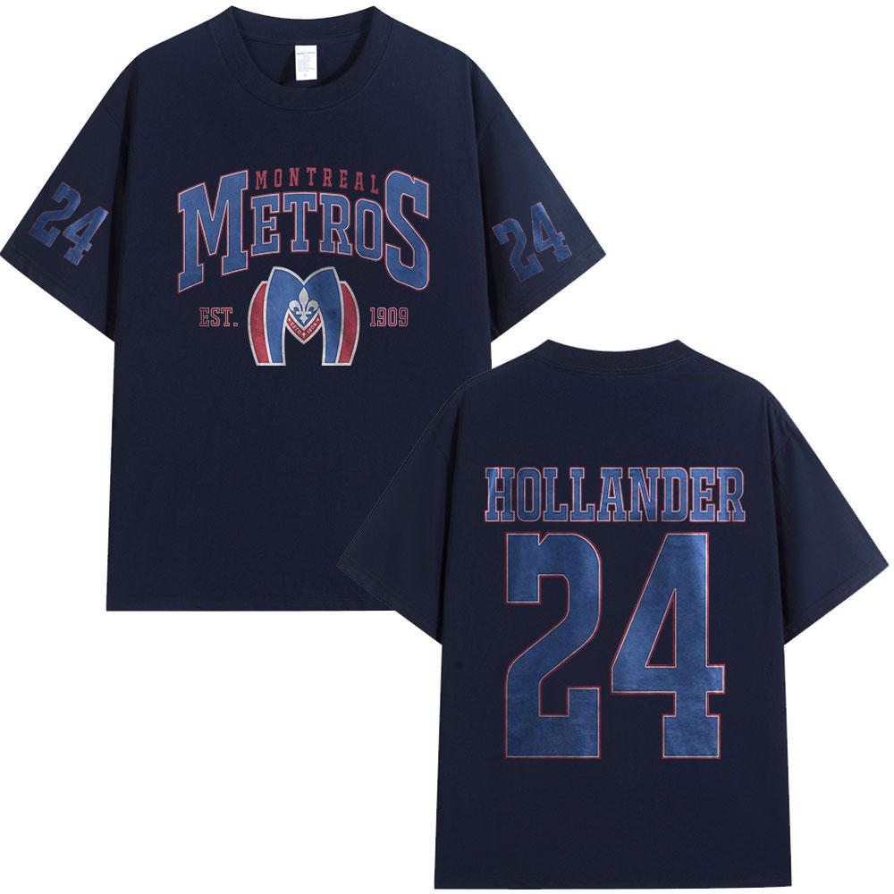 Heated Rivalry Shane Hollander 24 Montreal Metros T-Shirt Herren Damen Kleidung Lässig Polyester Übergroß Kurze Ärmel T-Shirts Oberteile