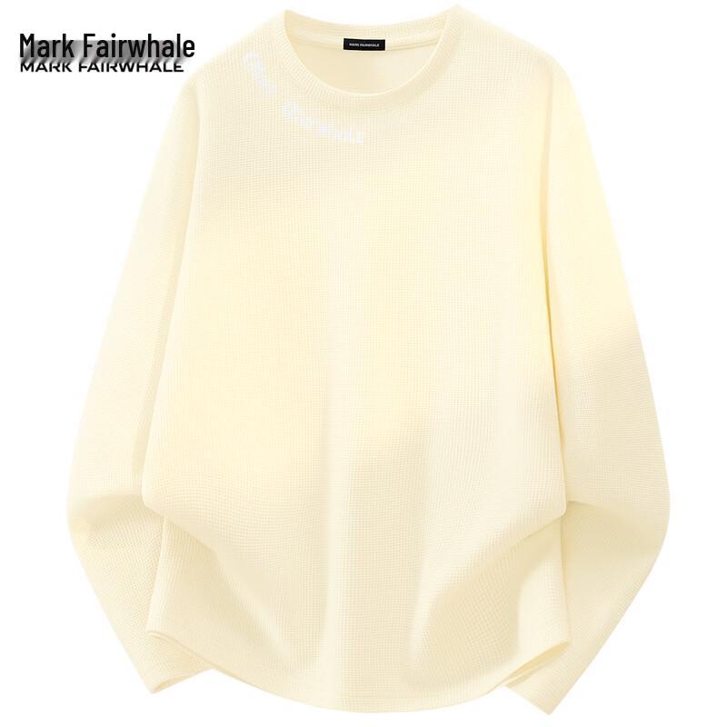 Mark Fairwhale Men's Waffle-Knit Long-Sleeve Round-Neck T-Shirt