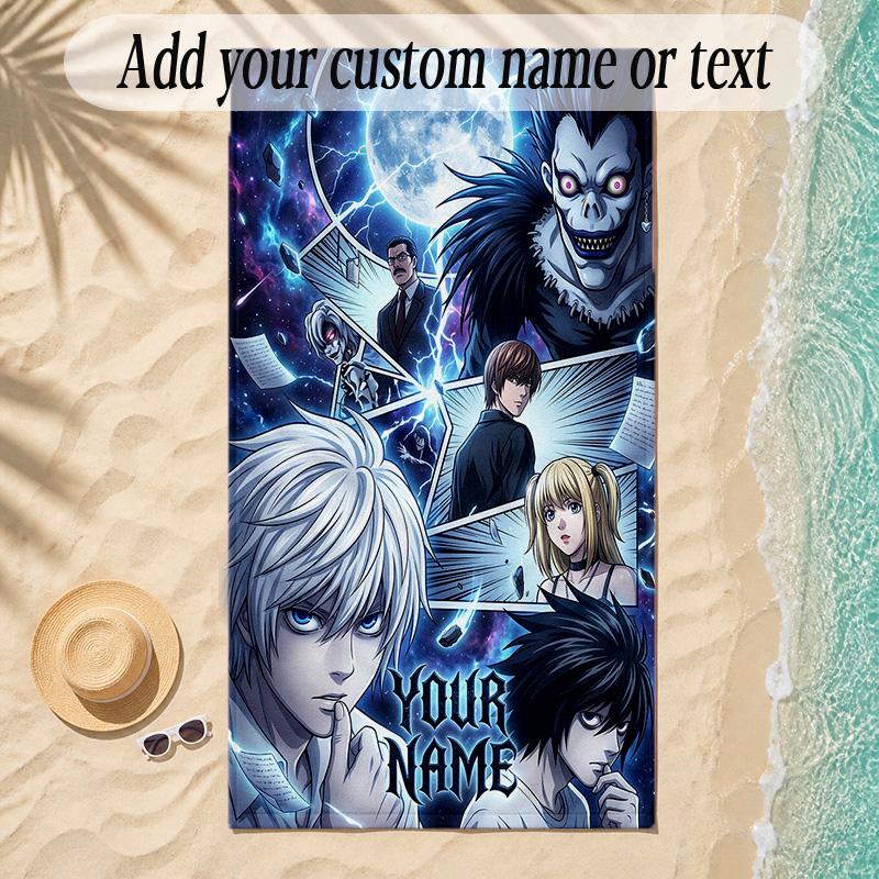 Beach TowelDeath Note Custom Name Text Personalized Soft Towel for Beach Pool Indoor Home Decor Gift
