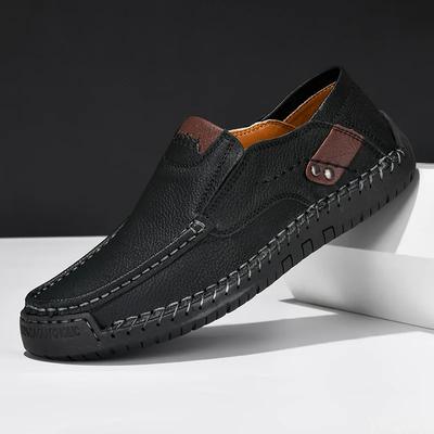 New Outdoor Casual Comfortable One Foot Men's Loafers Low Top Round Toe Breathable and Wear-resistant Plus Size Men's Shoes