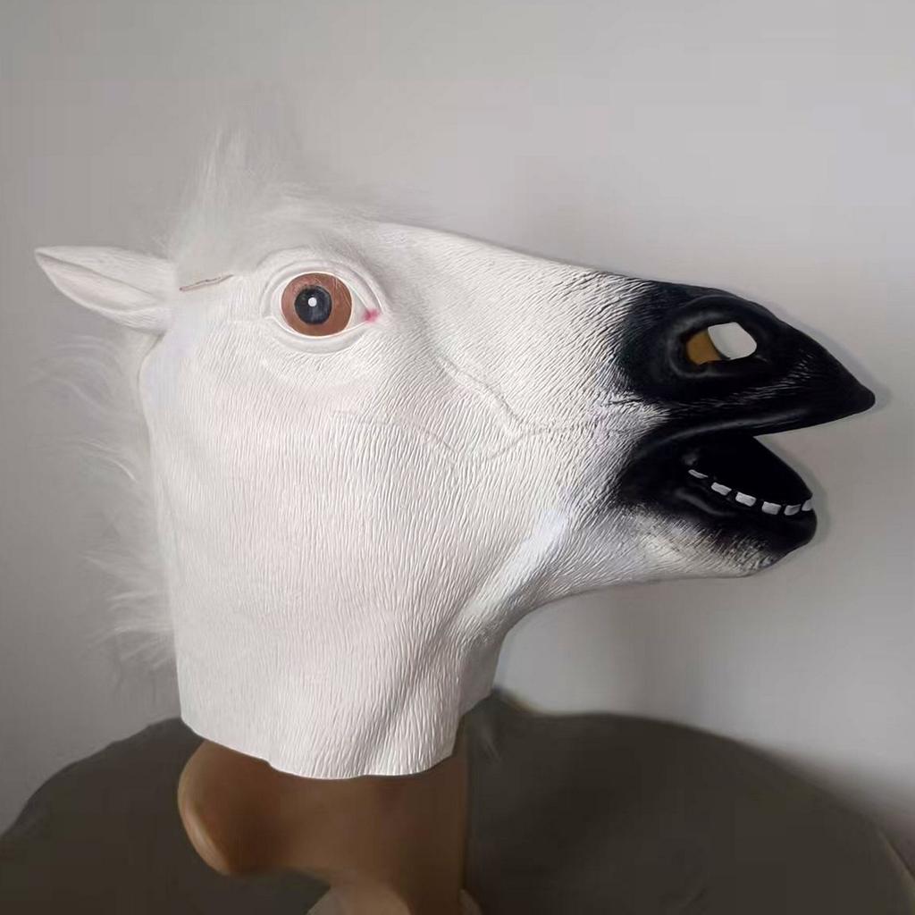 Halloween Horror Funny Animal Horse Head Latex Mask cos Masquerade adult performance costume props