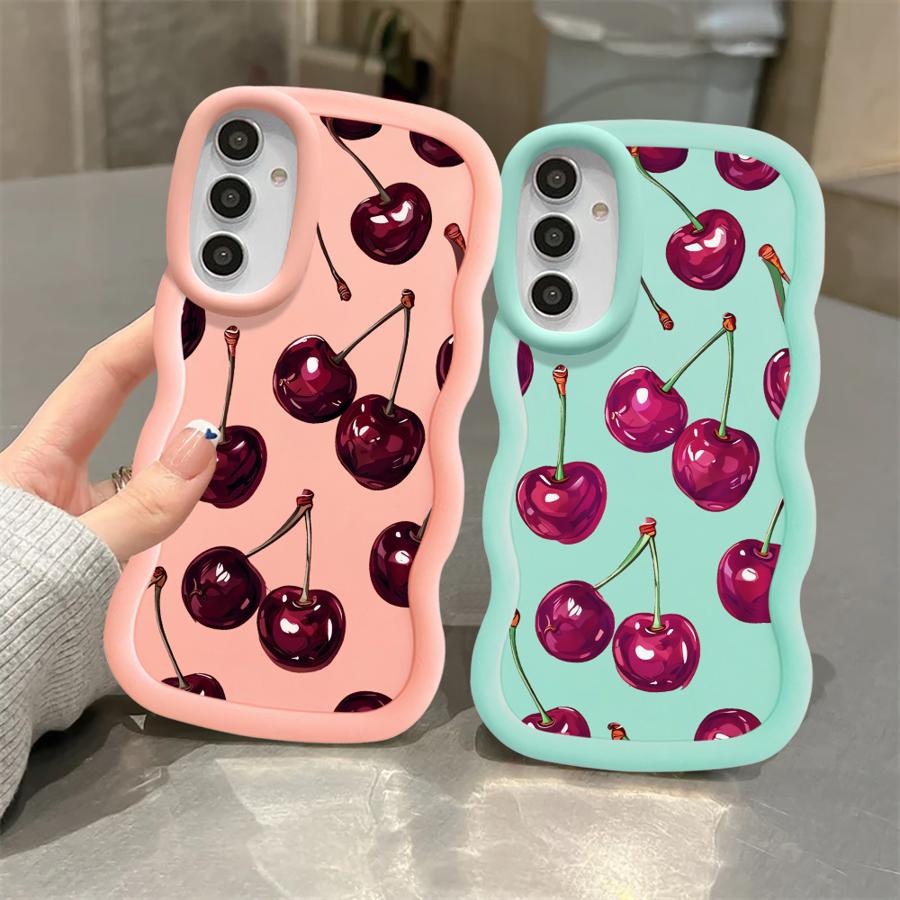 Soft Phone Cover Case for Samsung Galaxy A52 A21s A13 A16 A11 A15 A14 A12 A03 A06 A23 A05 A33 A22 A04 A53 Fruit Cherry