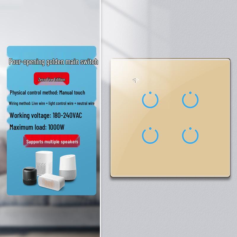 Zhengshang C4 Graffiti Smart WiFi+RF Switch, EU Standard, Voice-Controlled for Alexa & Google.