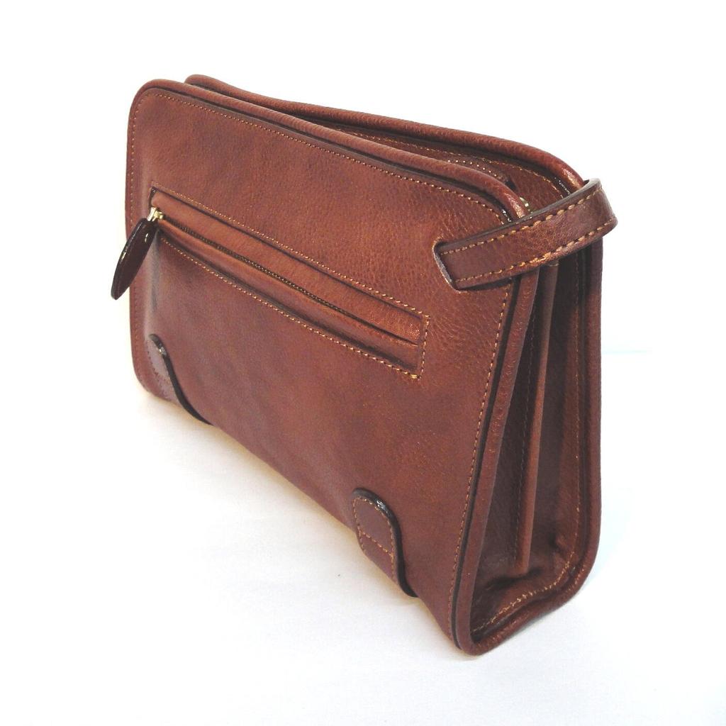 Aoki Luggage Lugard NEVADA Reißverschluss-Clutch Zweittasche, Hergestellt in Japan, Echtes Leder, Braun, 4953-50