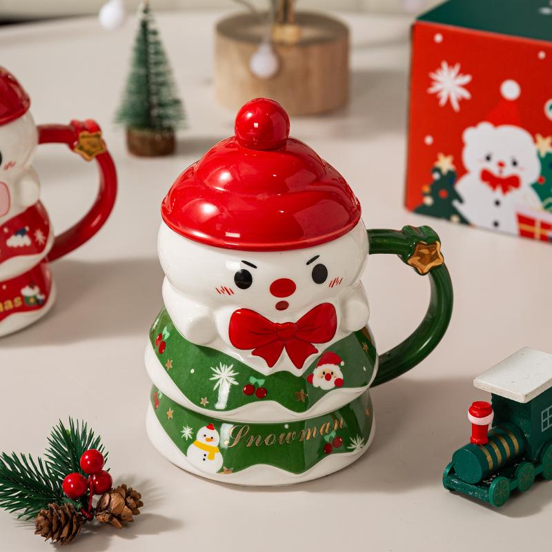 Christmas Gift for Girls To Give Their Best Friend Christmas Snowman Cup Souvenir Gift Practical High Value Mug Cute