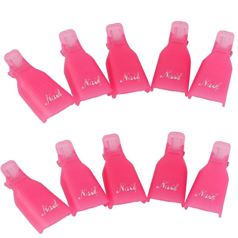 10Pcs/Set Nail Soak Cap UV Gel Clip Manicure Tool Finger Nail Remover Nail Polish Removal Supplies
