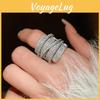 Geometric Zircon Wrap Ring For Women With Silver Finish In Fashion Casual Style