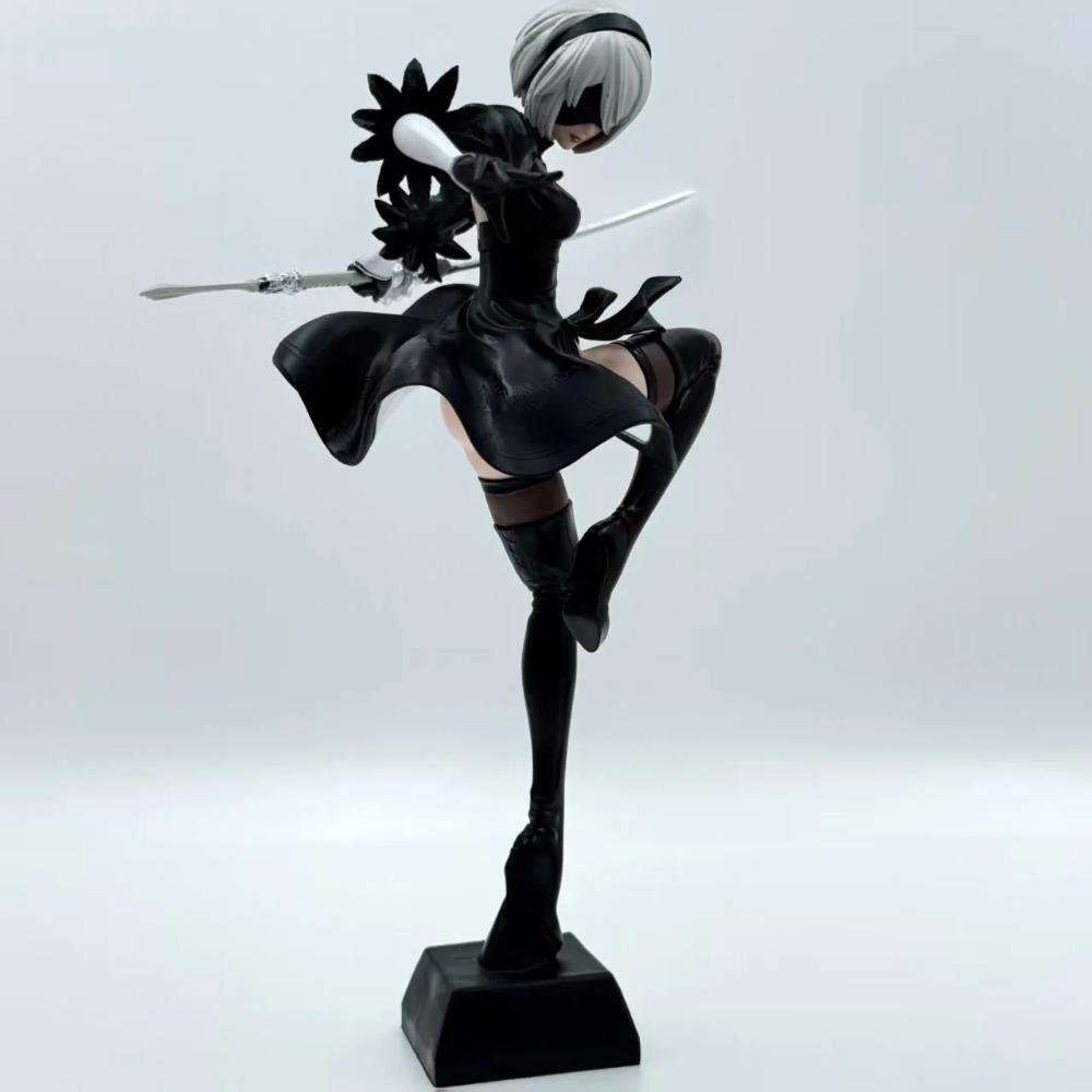 24CM NieR Automata YoRHa No. 2 Tip B figma 2B Yaşam Formu Kaine Nier PVC Aksiyon figürü bebek model Koleksiyonluk heykel figura hediye