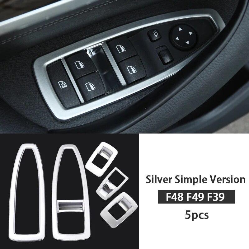 Car Window Switch Lift Panel Button Frame Trim Cover Stickers Decoration Interior Accessories For BMW X1 F48 F49 X2 F39 2016-22