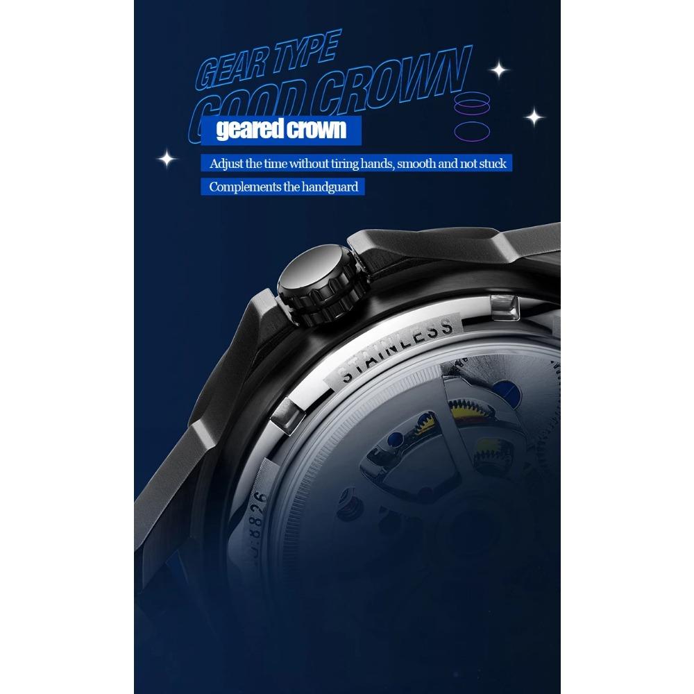 Fase Lunare Impermeabile 3Bar Automatico Logo Personalizzato 2026 Ultimo Best Seller Doppio Tourbillon Orologio Meccanico Moda Sportivo