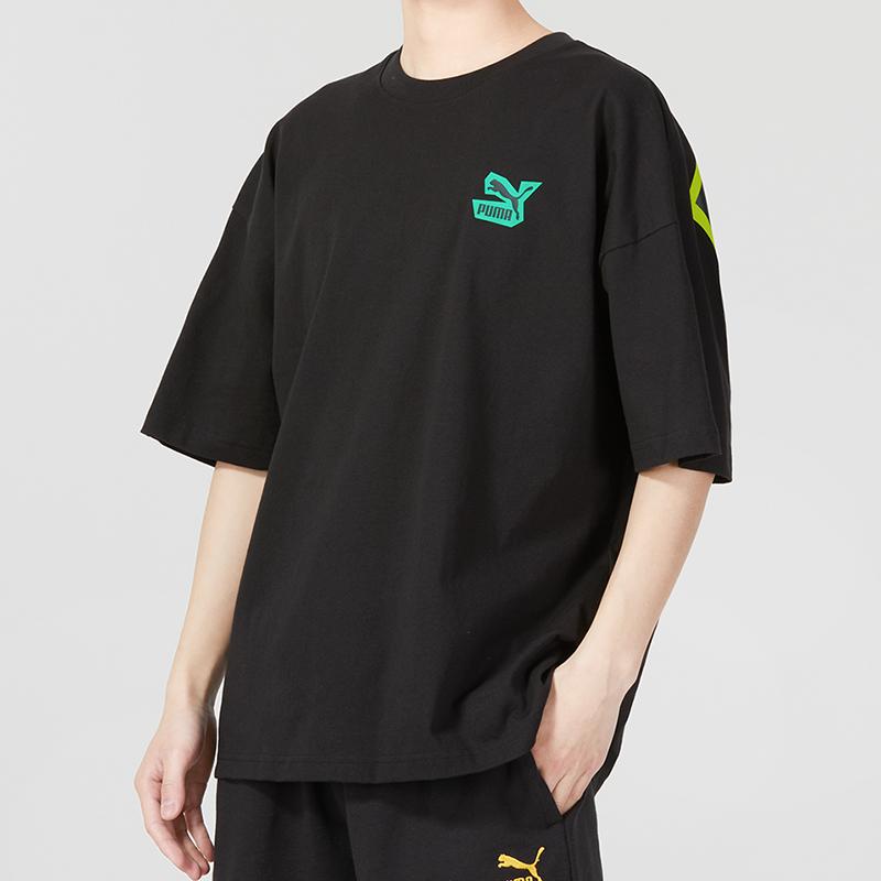 Puma Classics Street Sport Shortsleeve Tee With Brand Logo Print Men Tops Black 539958-01