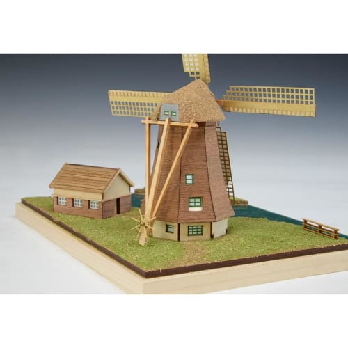 Woody Joe European Streets Series: Kinderdijk, Netherlands Wooden Model Assembly Kit (Diorama)