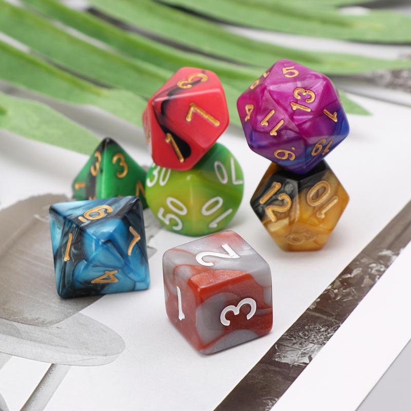 Buy 7pcs/Set Dices Beads TRPG Games Dungeons & Dragons D4D20 Multisided Colorful at affordable