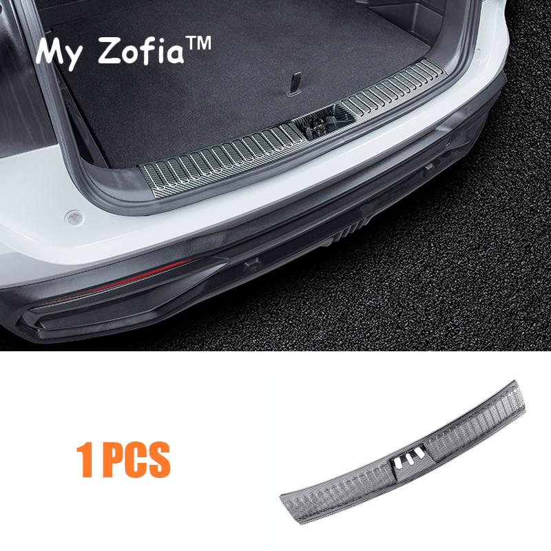 For Geely Starray Atlas 2024 2025 Car Rear Trunk Inner Outer Bumper Plate Protector Cover ABS Carbon fiber color Accessories