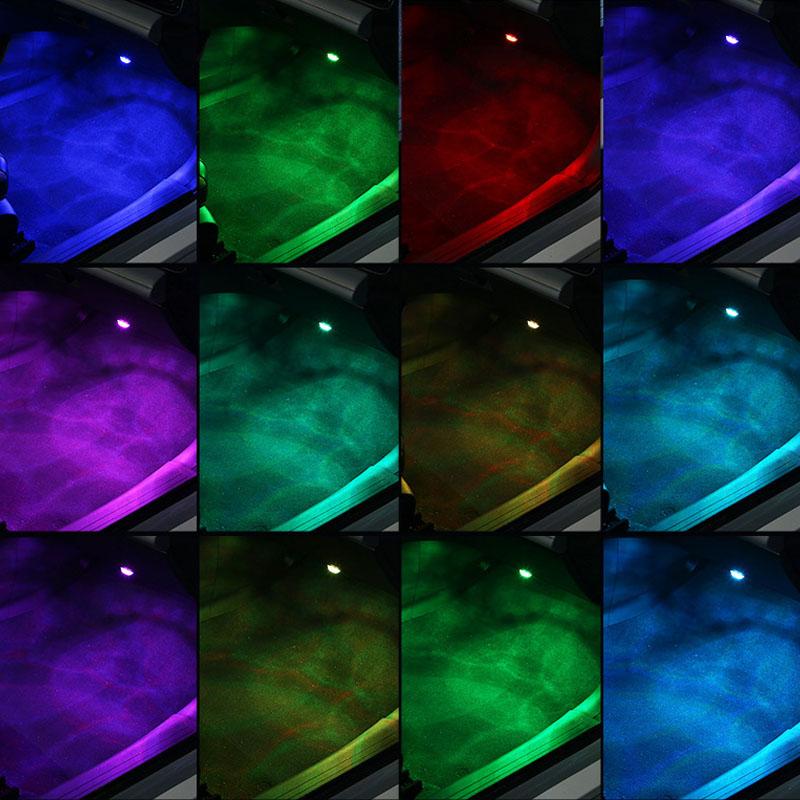 Wireless LED Car Interior Ambient Light Remote Control 13 Colors Diamond Diving Light Auto Roof Foot Atmosphere Lamp Decoration