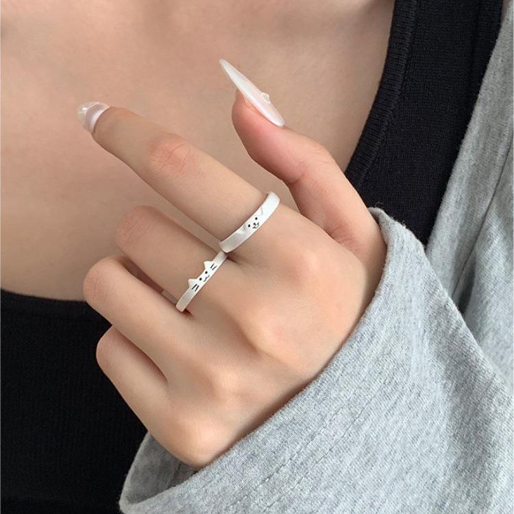 Children's Fun Animal Diary Ring: Versatile Adjustable Ring with Niche Creative Design for Women, Fashionable Open Style for Index Finger.