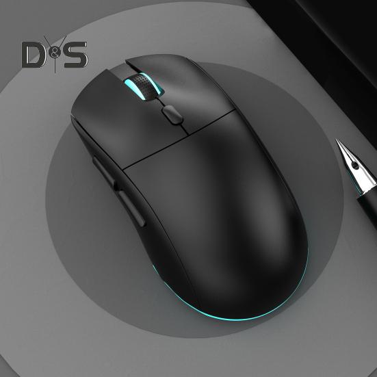 Beleuchtete leuchtende Maus, 7-farbige RGB-Hintergrundbeleuchtung, leise Taste, 3200 DPI, wiederaufladbare kabellose Gaming-Maus