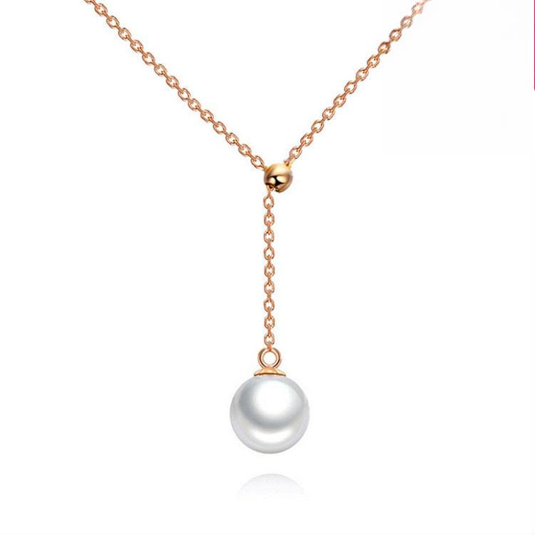 

Маленькое ювелирное ожерелье для женщин, регулируемая длина и короткая Y-образная цепочка с жемчугом, цепочка на ключицу