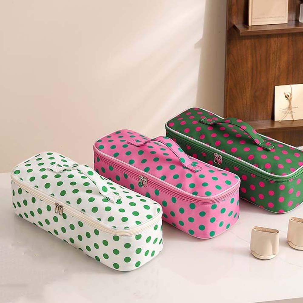 Polka Dot Hair Dryer Bag Quilted Cotton Styling Tool Case Curling Iron Organizer  Holiday Gift