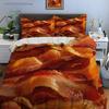 HD Meat Bacon Food Print Bedding Set Duvet Cover 1 Duvet Cover 2 Pillowcases Adult And Children Bedding Set Luxury For Gifts