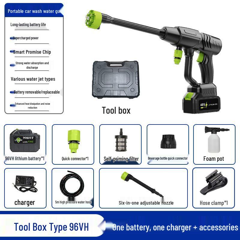 Tragbare Hochleistungs-Kabellose Auto-Wasch-Drucksprühpistole