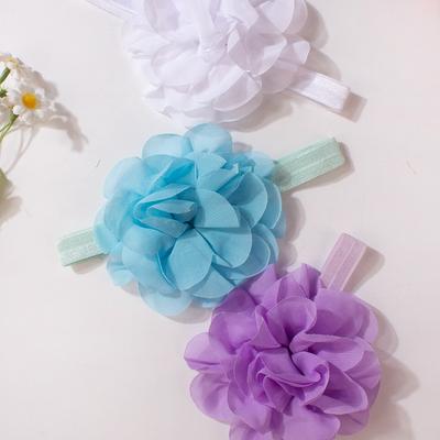 New Baby Headband, Cute Solid Color Flower Children's Headscarf, Thin Baby Hair Accessories In Summer