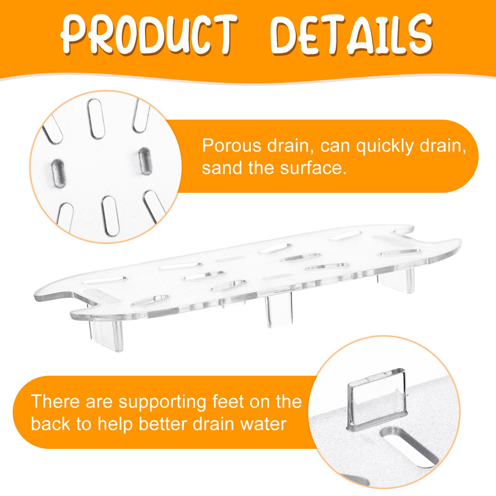 

12 Pcs Plastic Drain Shelf For 1/9 Size Food Pan Clear Plastic Grate Acrylic Food Drain Trays Plastic Drain Pan Clear Drain Tray армия зеленый