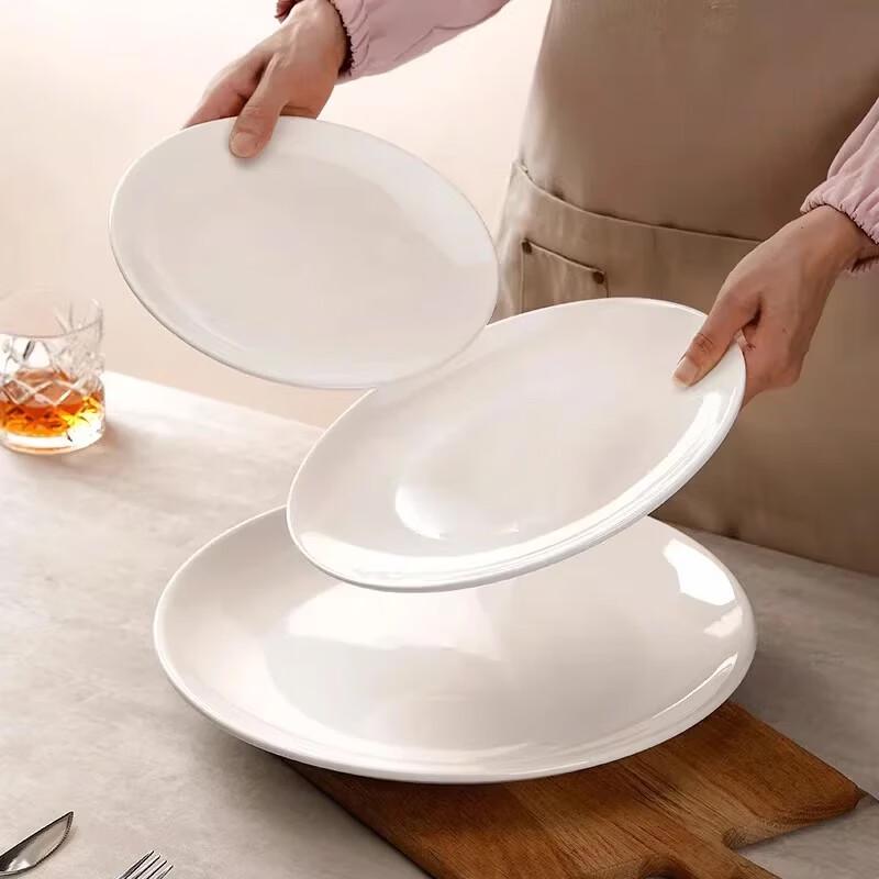 European Style White Ceramic Dinner Plate