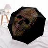 1pc Pixel Skull Automatic Folding Umbrella, 8-Rib Sturdy Canopy, Portable Travel Umbrella for Outdoor Use