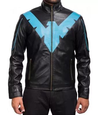 Lammfell Weich Stilvoll Herren Schwarz & Blau Jacke Echtes Lammfell Echtes Leder Handgefertigt