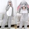 Yordearly Animal Panda Kigurumi Pajama Costume for Adults, Perfect for Cold Weather (Rabbit, Size L)