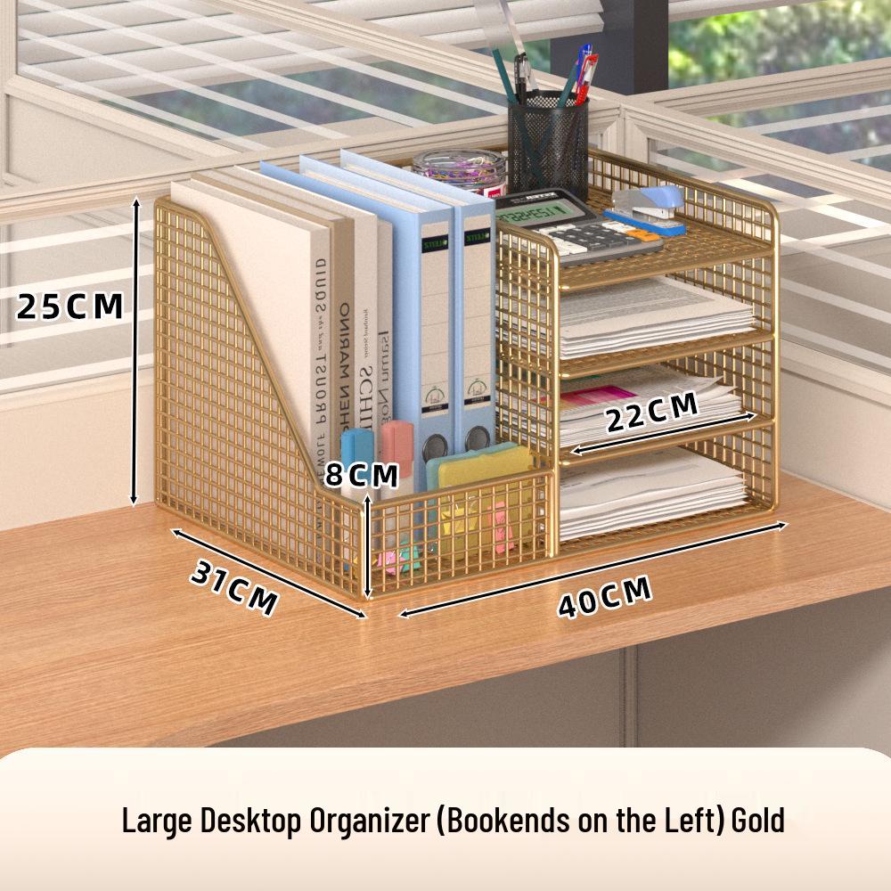 Multi-Layer Desk Organizer for Office Supplies and File Storage