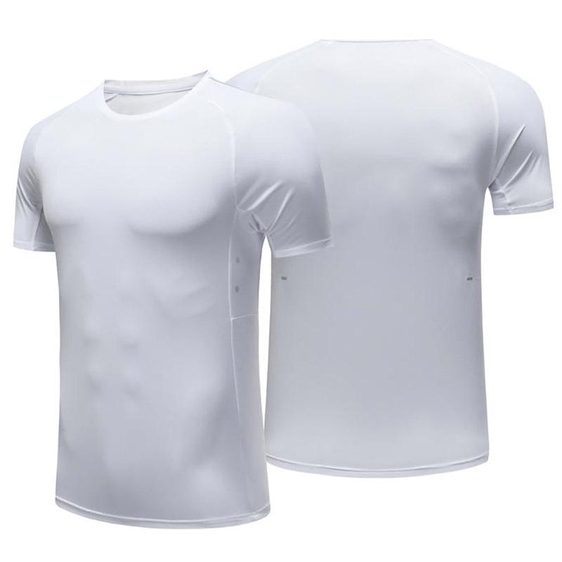 Męska letnia koszulka z krótkim rękawem, szybkoschnąca, rozciągliwa, jednokolorowa, z okrągłym dekoltem, modna, codzienna, do biegania, treningowa